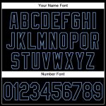 Custom Name and Number 3D Authentic Baseball Jersey - Personalized Graffiti Pattern Black-Light Blue Design Personalized