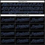 Custom Name and Number 3D Authentic Baseball Jersey - Personalized Graffiti Pattern Black-Light Blue Design Personalized