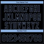 Custom Name & Number Black Light Blue 3D Performance Golf Polo Shirt with Personalized Graffiti Pattern Personalized Graffiti