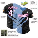 Custom Name Number Baseball Jersey Black Light Blue-Pink 3D Graffiti Pattern Authentic Team Apparel Personalized Graffiti