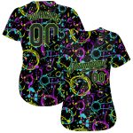 Custom Name and Number Personalized Black-Neon Green Graffiti 3D Neon Splatter Baseball Jersey Personalized Graffiti Pattern