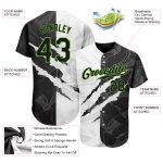 Custom Name and Number Personalized Black Neon Green Graffiti 3D Scratch Baseball Jersey Personalized Graffiti Pattern Black-Neon