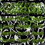 Custom Name Number Graffiti Black Neon Green 3D Abstract Grunge Varsity Letterman Bomber Jacket Personalized Graffiti Pattern