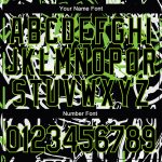 Custom Name Number Graffiti Black Neon Green 3D Abstract Grunge Varsity Letterman Bomber Jacket Personalized Graffiti Pattern