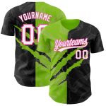 Custom Name and Number 3D Baseball Jersey, Personalized Neon Green-Pink Graffiti Pattern, Authentic Team Apparel Personalized