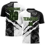 Personalized Black-Neon Green Graffiti Soccer Jersey with Custom Name and Number - Sublimation Uniform for Team Personalized