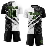 Personalized Black-Neon Green Graffiti Soccer Jersey with Custom Name and Number - Sublimation Uniform for Team Personalized