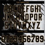 Personalized Black and Old Gold Graffiti Pattern 3D Baseball Jersey Personalized Graffiti Pattern Black-Old Gold 3D Authentic