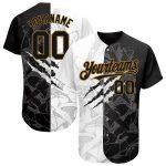 Custom Name Number Baseball Jersey Personalized Black Gold Graffiti Pattern 3D Design Authentic Team Apparel Personalized