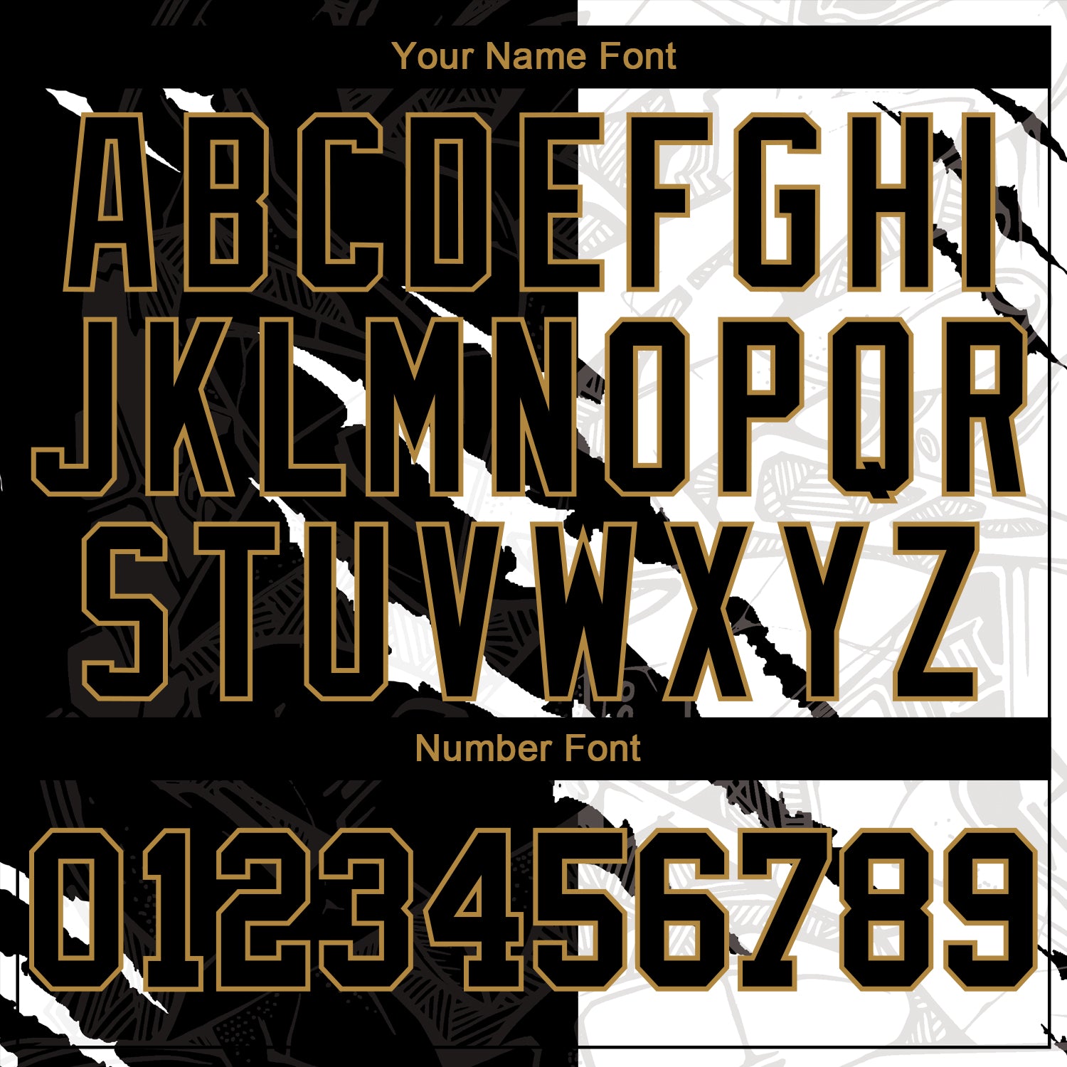 Personalized Graffiti Pattern Black-Old Gold 3D Authentic Baseball Jersey Team Custom Name and Number Custom Name Number Baseball Jersey Personalized Black Gold Graffiti Pattern 3D Design Authentic Team Apparel Personalized - Image 5