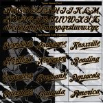 Personalized Black and Old Gold Graffiti Pattern 3D Baseball Jersey Personalized Graffiti Pattern Black-Old Gold 3D Authentic