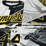 Custom Name and Number Softball Jersey Unisex 3D Graffiti Pattern Black Old Gold Two-Button Personalized Graffiti Pattern