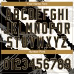 Custom Name and Number Softball Jersey Unisex 3D Graffiti Pattern Black Old Gold Two-Button Personalized Graffiti Pattern