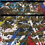 Custom Graffiti Pattern Varsity Letterman Jacket - Black and Old Gold 3D Grunge Bomber Style Personalized Graffiti Pattern