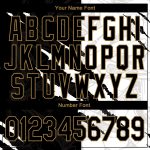 Custom Graffiti Pattern Performance T-Shirt with Name & Number - Black & Old Gold 3D Team Shirt Personalized Graffiti Pattern
