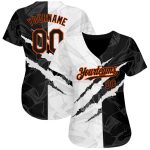Personalized 3D Scratch Black-Orange Graffiti Baseball Jersey Authentic Personalized Graffiti Pattern Black-Orange 3D Scratch