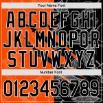 Personalized Black-Orange Graffiti Pattern 3D Scratch Baseball Jersey with Custom Name and Number Personalized Graffiti Pattern