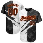 Personalized 3D Scratch Black-Orange Graffiti Baseball Jersey Authentic Personalized Graffiti Pattern Black-Orange 3D Scratch