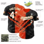 Personalized 3D Scratch Black Orange Old Gold Graffiti Baseball Jersey Custom Name and Number Personalized Graffiti Pattern