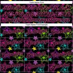 Custom Name and Number Personalized Graffiti Pattern T-Shirt - Black-Pink 3D Colorful Stars Performance Gear Personalized