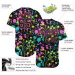 Personalized Black-Pink Graffiti 3D Neon Splatter Baseball Jersey Personalized Graffiti Pattern Black-Pink 3D Neon Splatter