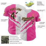 Custom Name and Number 3D Scratch Baseball Jersey - Personalized Black Pink Gold Graffiti Pattern Authentic Team Apparel