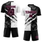 Custom Name and Number Soccer Jersey - Personalized Black-Pink Graffiti Pattern Scratch Sublimation Uniform Personalized