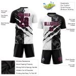 Custom Name and Number Soccer Jersey - Personalized Black-Pink Graffiti Pattern Scratch Sublimation Uniform Personalized