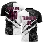 Custom Name and Number Soccer Jersey - Personalized Black-Pink Graffiti Pattern Scratch Sublimation Uniform Personalized