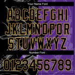Custom Graffiti Pattern Baseball Jersey Black Purple Gold 3D Scratch Personalized with Name and Number Personalized Graffiti