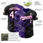 Personalized Black Purple-Pink Graffiti 3D Scratch Baseball Jersey Personalized Graffiti Pattern Black Purple-Pink 3D Scratch