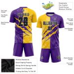 Custom Graffiti Soccer Uniform Jersey - Personalized Black Purple Yellow-Gray with Name and Number for Team Personalized