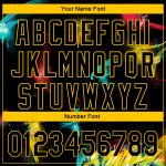 Custom Name and Number 3D Performance Golf Polo Shirt in Black-Yellow Graffiti Pattern Personalized Graffiti Pattern Black-Yellow