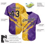 Personalized Black Yellow Purple 3D Graffiti Baseball Jersey Custom Name Number Authentic Team Design Personalized Graffiti