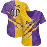 Personalized Black Yellow Purple 3D Graffiti Baseball Jersey Custom Name Number Authentic Team Design Personalized Graffiti