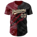 Personalized Graffiti Baseball Jersey Custom Name Number 3D Cream Black Crimson Team Authentic Personalized Graffiti Pattern