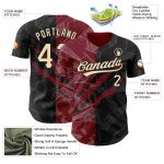 Personalized Graffiti Baseball Jersey Custom Name Number 3D Cream Black Crimson Team Authentic Personalized Graffiti Pattern
