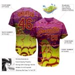Custom Name and Number 3D Authentic Baseball Jersey Personalized Graffiti Pattern Crimson Gold Personalized Graffiti Pattern