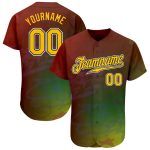 Personalized Gold Black Graffiti Pattern 3D Baseball Jersey Authentic Personalized Graffiti Pattern Gold-Black 3D Authentic