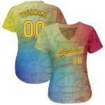Custom Gold-Black Graffiti Pattern 3D Baseball Jersey with Personalized Name and Number - Authentic Team Apparel Personalized