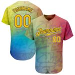 Custom Gold-Black Graffiti Pattern 3D Baseball Jersey with Personalized Name and Number - Authentic Team Apparel Personalized