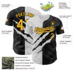 Custom Name and Number Gold-Black Personalized 3D Graffiti Pattern Authentic Baseball Jersey Personalized Graffiti Pattern