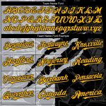 Custom Personalized Baseball Jersey 3D Scratch Gold Black-Gray Graffiti Pattern with Team Name and Number Personalized Graffiti