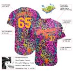 Custom Name Number Graffiti Pattern Gold Pink 3D Colorful Leopard Baseball Jersey - Personalized Team Jersey Personalized