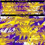 Custom Name and Number 3D Baseball Jersey - Personalized Gold Purple Graffiti Pattern Authentic Team Design Personalized