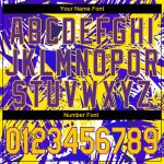 Custom Name Number Graffiti Pattern 3D Performance T-Shirt Gold Purple for Teams Personalized Graffiti Pattern Gold-Purple