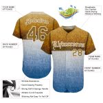 Custom Name Number Gold White 3D Graffiti Pattern Chicano Authentic Baseball Jersey Personalized Graffiti Pattern Gold-White