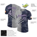 Custom Team Name and Number 3D Performance T-Shirt Gray Navy Purple Graffiti Pattern Personalized Graffiti Pattern Gray Navy-Purple