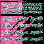 Custom Graffiti Pattern Baseball Jersey with Name and Number, Kelly Green Black-Pink, 3D Scratch Authentic Team Wear Personalized