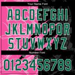 Custom Graffiti Pattern Baseball Jersey with Name and Number, Kelly Green Black-Pink, 3D Scratch Authentic Team Wear Personalized